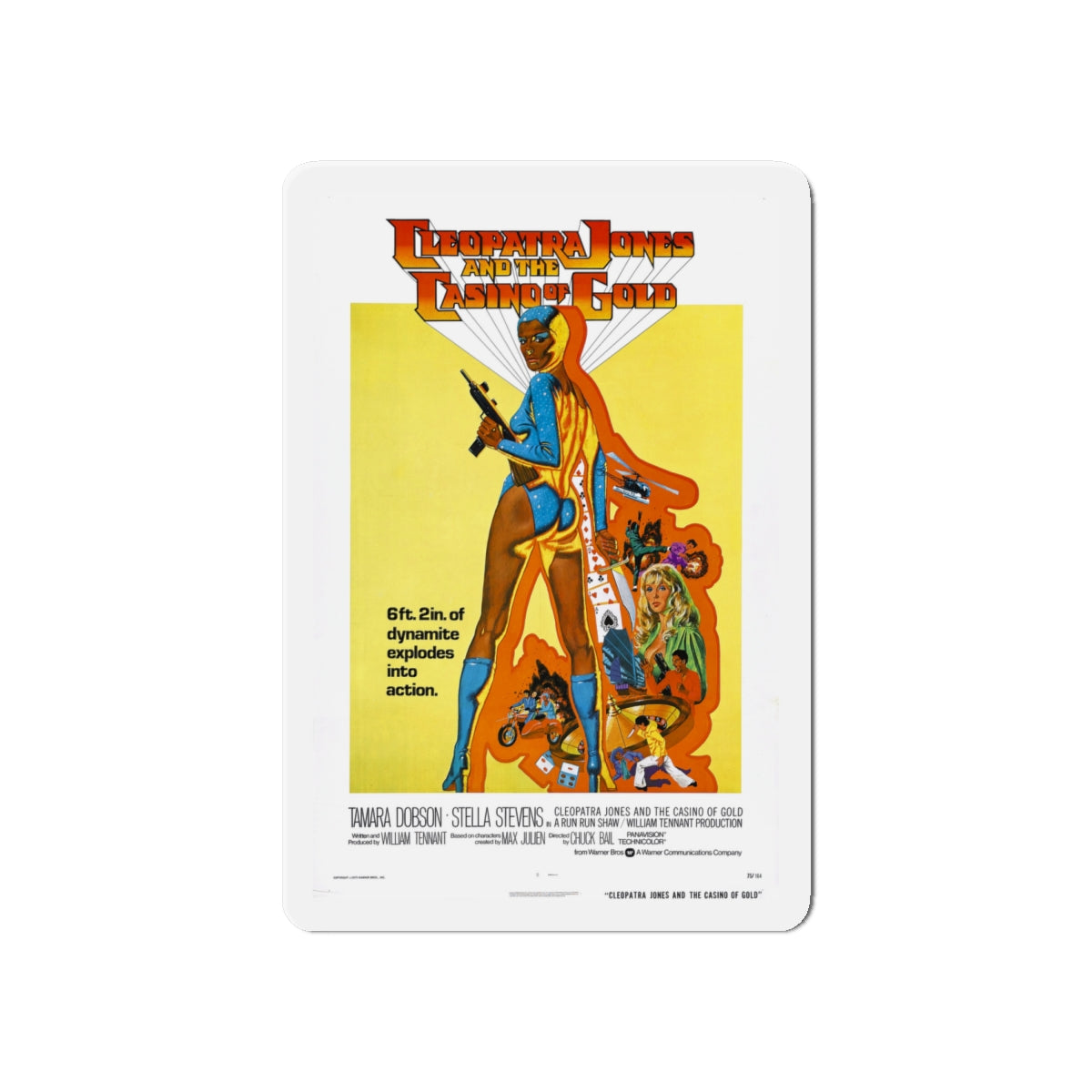 CLEOPATRA JONES AND THE CASINO OF GOLD 1975 Movie Poster - Die-Cut Magnet-6 × 6"-The Sticker Space