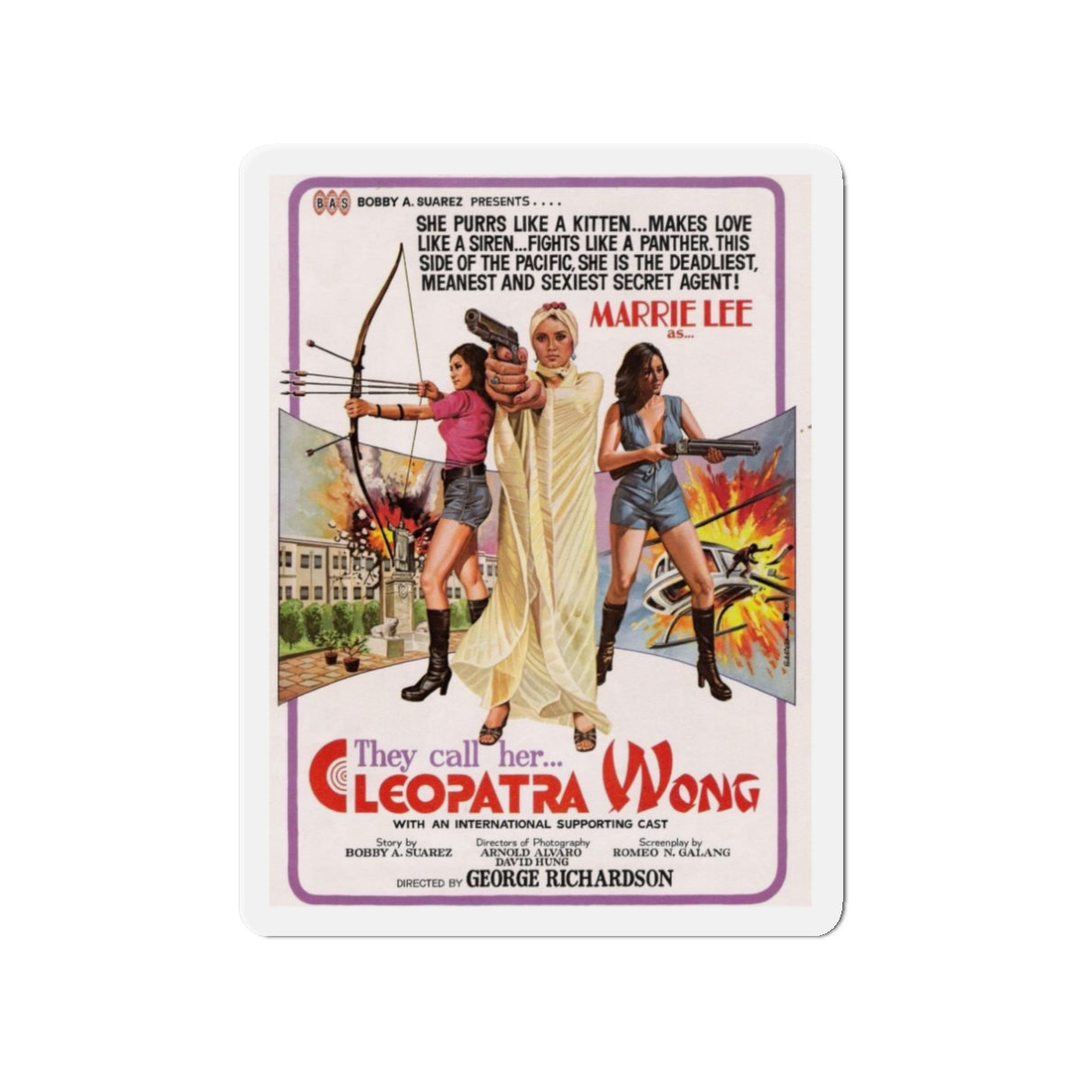 CLEOPATRA WONG 1978 Movie Poster - Die-Cut Magnet-3" x 3"-The Sticker Space