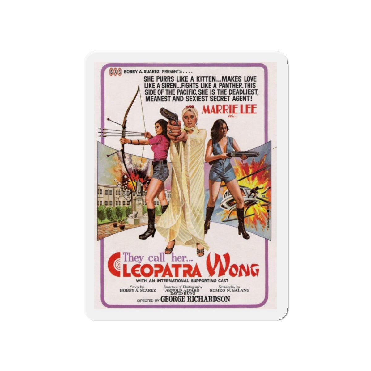 CLEOPATRA WONG 1978 Movie Poster - Die-Cut Magnet-4" x 4"-The Sticker Space