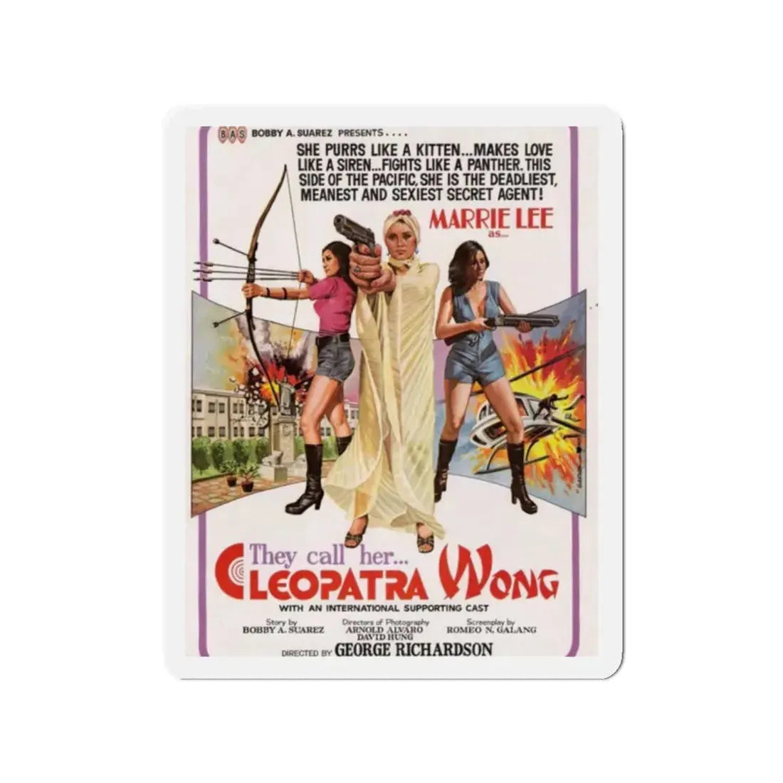 CLEOPATRA WONG 1978 Movie Poster - Refrigerator Magnet 2 Inch - The Sticker Space