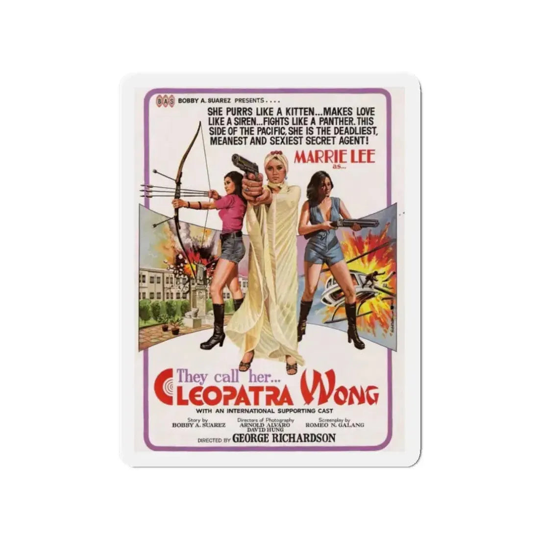 CLEOPATRA WONG 1978 Movie Poster - Refrigerator Magnet 3 Inch - The Sticker Space