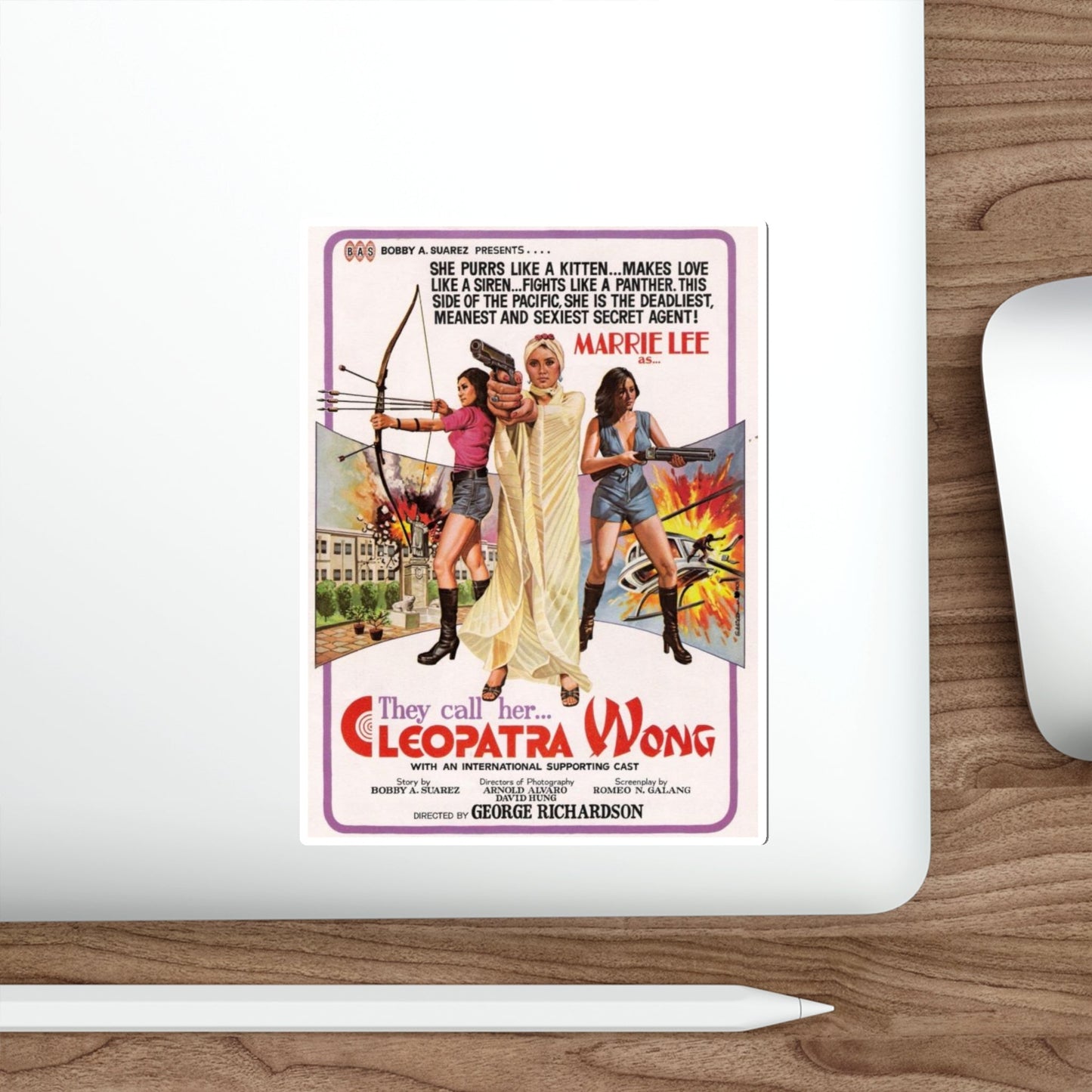 CLEOPATRA WONG 1978 Movie Poster STICKER Vinyl Die-Cut Decal-The Sticker Space