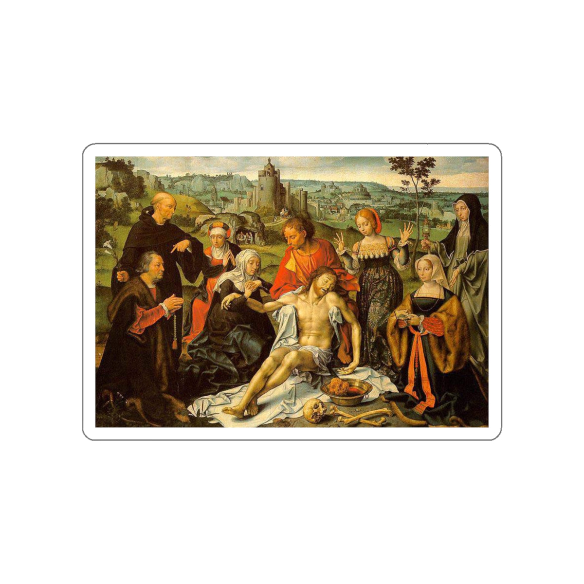 CLEVE, Joos van - Altarpiece of the Lamentation (central) (Artwork) STICKER Vinyl Die-Cut Decal-White-The Sticker Space