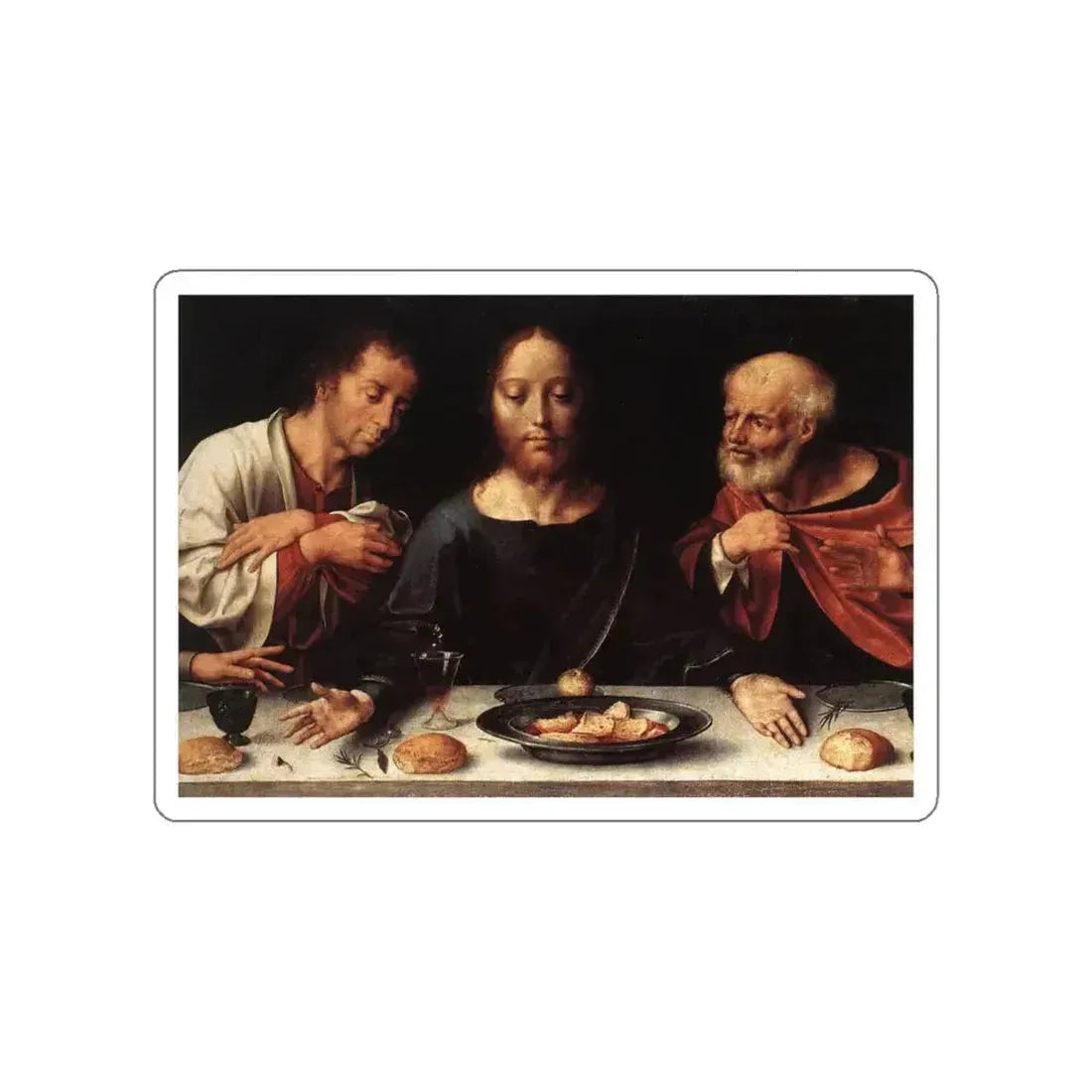 CLEVE, Joos van - Altarpiece of the Lamentation (detail) (Artwork) STICKER Vinyl Die-Cut Decal White Die-Cut 4 Inch - The Sticker Space