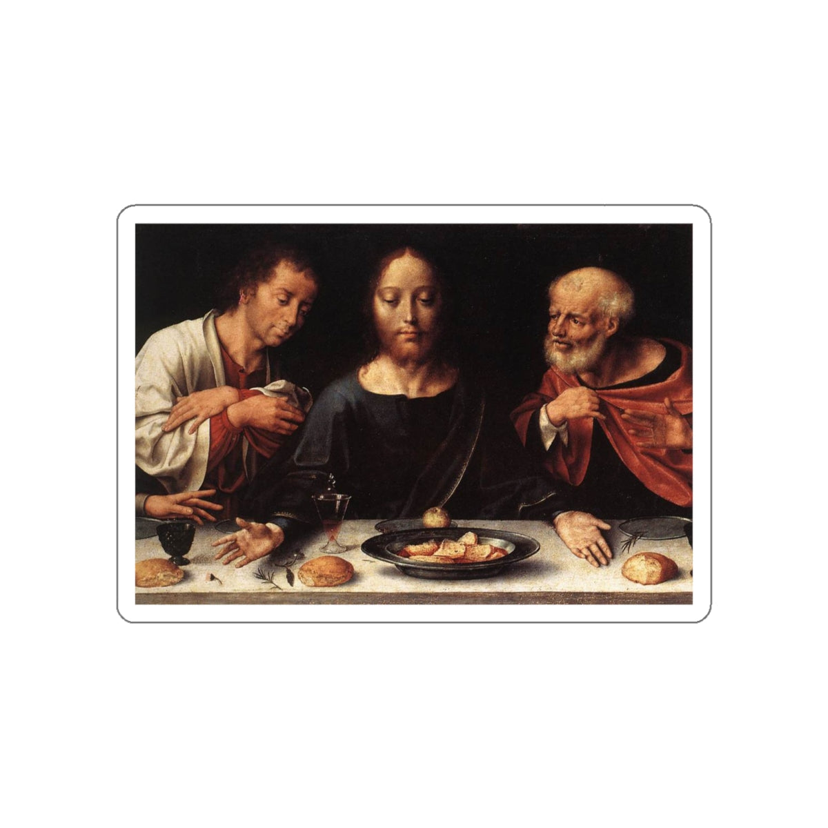 CLEVE, Joos van - Altarpiece of the Lamentation (detail) (Artwork) STICKER Vinyl Die-Cut Decal-White-The Sticker Space