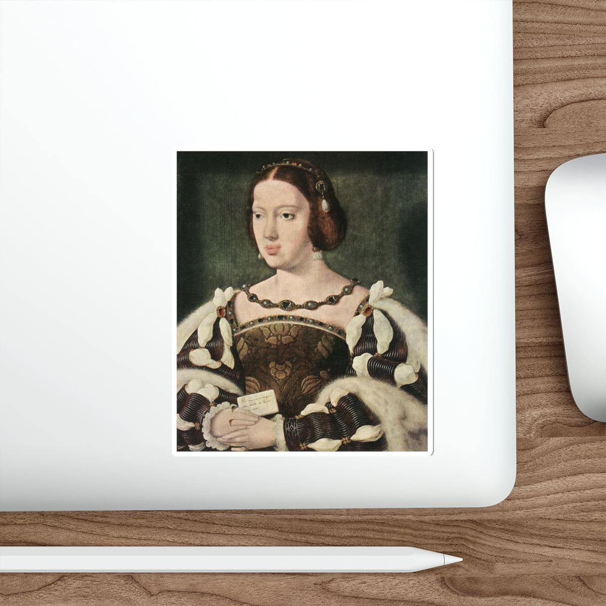 CLEVE, Joos van - Portrait of Eleonora Queen of France (Artwork) STICKER Vinyl Die-Cut Decal-The Sticker Space