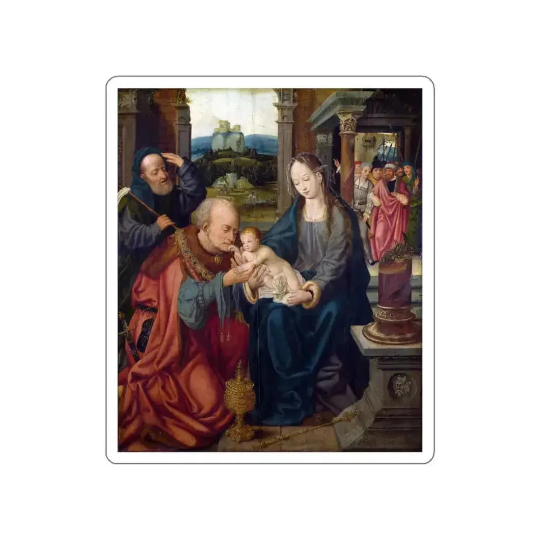 CLEVE, Joos van - The Adoration of the Kings (Artwork) STICKER Vinyl Die-Cut Decal White Die-Cut 4 Inch - The Sticker Space