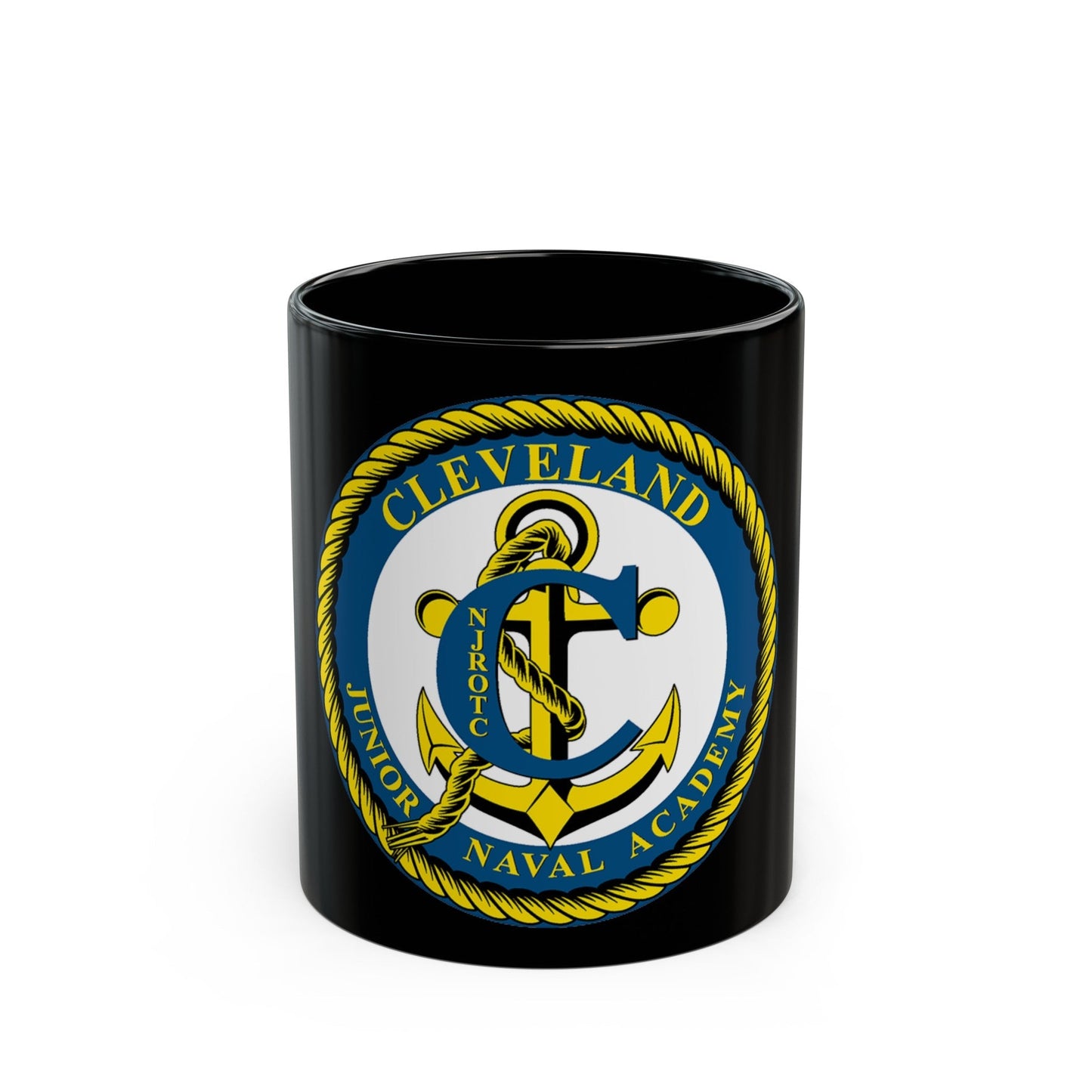 Cleveland Junior Naval Academy (U.S. Navy) Black Coffee Mug-11oz-The Sticker Space