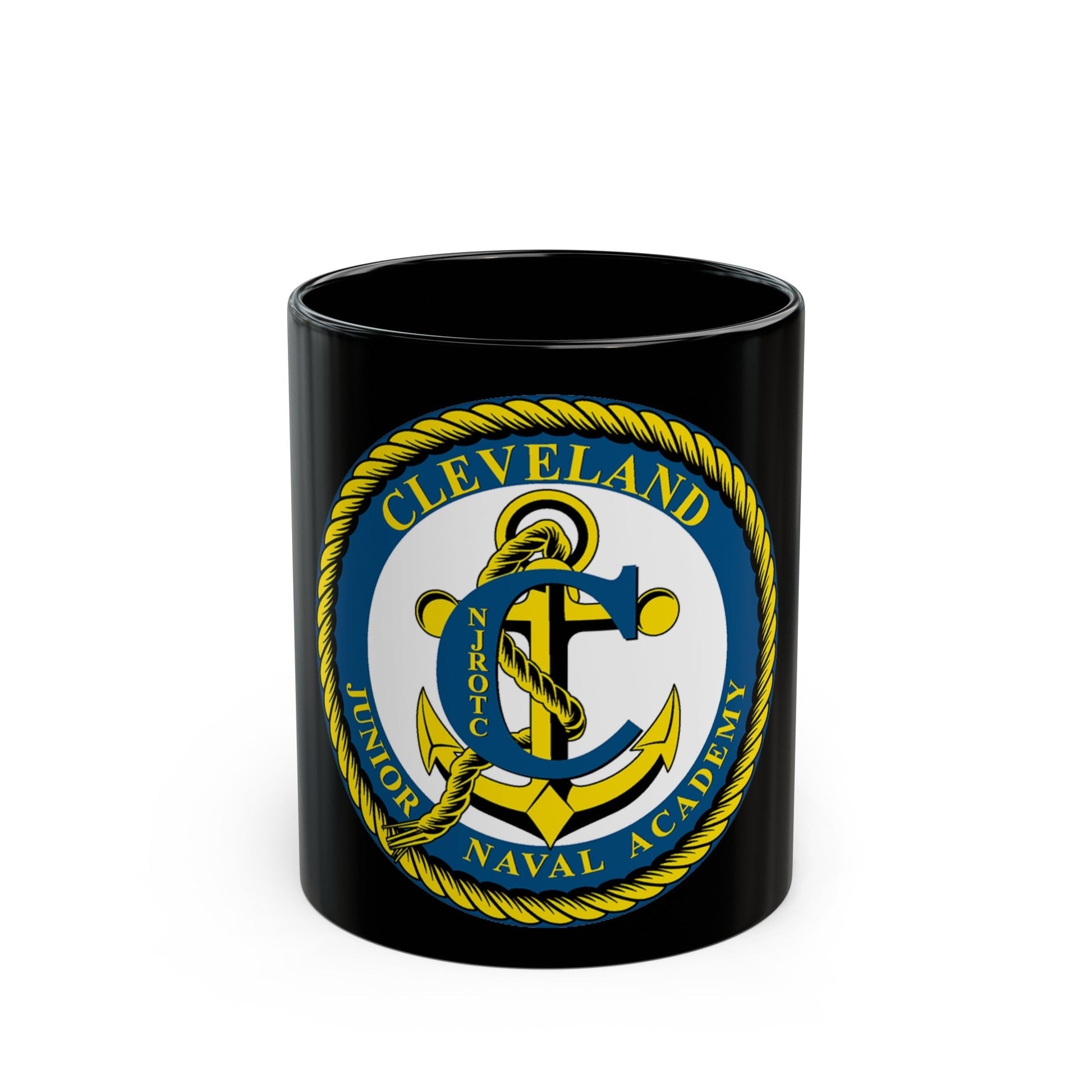 Cleveland Junior Naval Academy (U.S. Navy) Black Coffee Mug-11oz-The Sticker Space