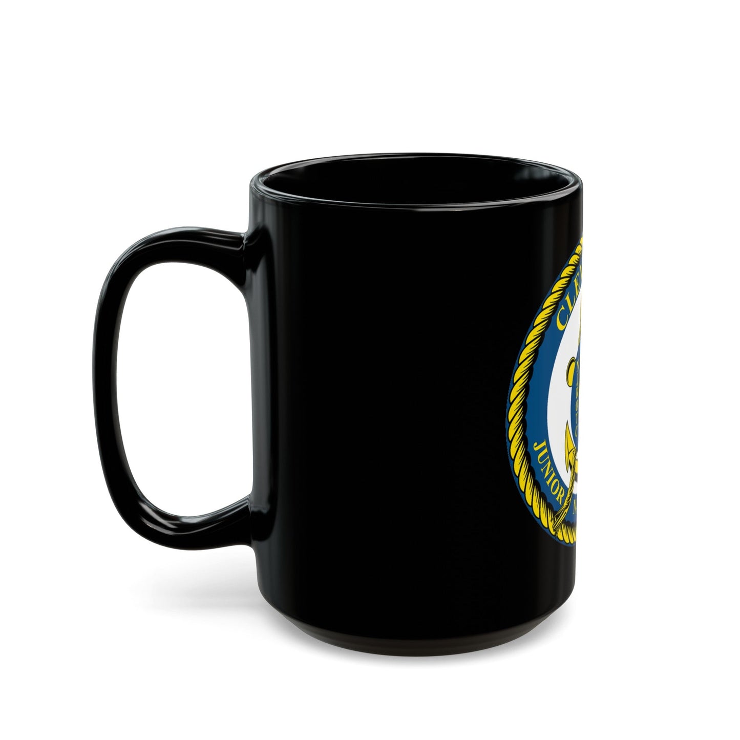 Cleveland Junior Naval Academy (U.S. Navy) Black Coffee Mug-The Sticker Space