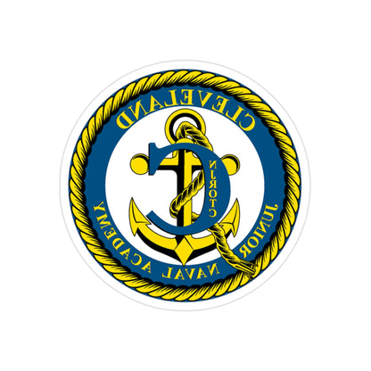 Cleveland Junior Naval Academy (U.S. Navy) REVERSE PRINT Transparent STICKER-2" × 2"-The Sticker Space