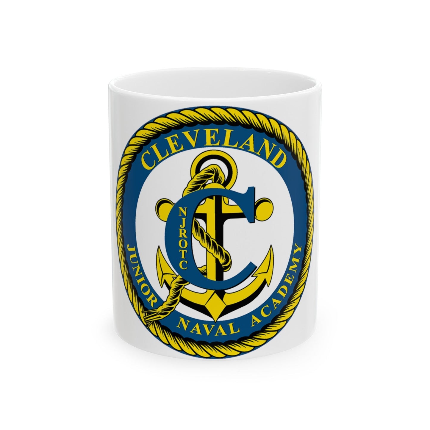 Cleveland Junior Naval Academy (U.S. Navy) White Coffee Mug-11oz-The Sticker Space