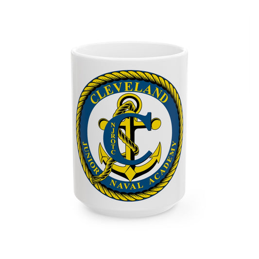 Cleveland Junior Naval Academy (U.S. Navy) White Coffee Mug-15oz-The Sticker Space