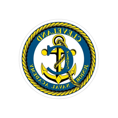 Cleveland Junior Naval Academy (U.S. Navy) REVERSE PRINT Transparent Die-Cut STICKER 4 Inch Die-Cut Transparent - The Sticker Space