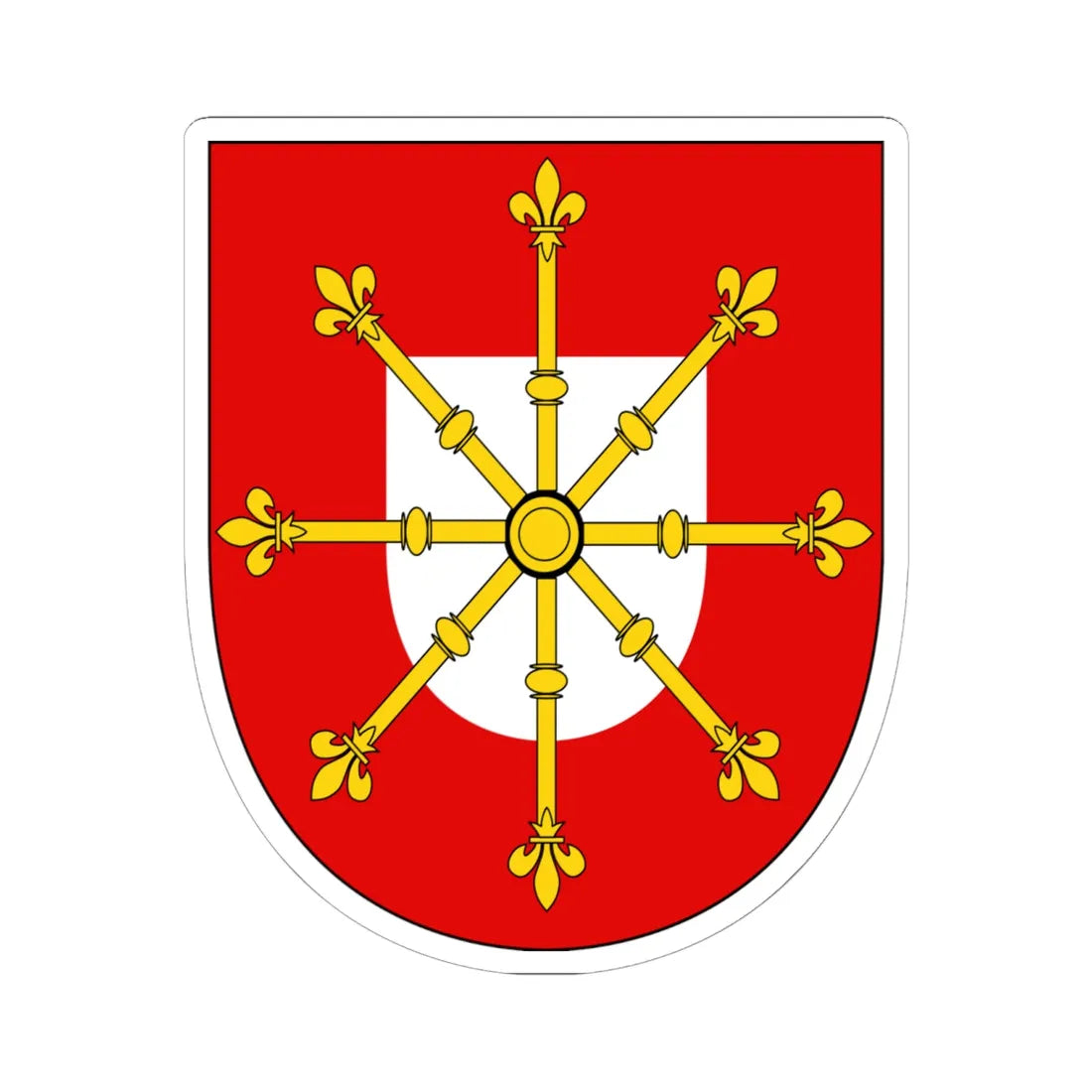 Cleves Arms (Denmark) (Coat of Arms) STICKER Vinyl Kiss-Cut Decal 6 Inch White - The Sticker Space