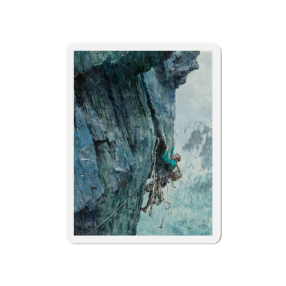 Cliff Hanger (Magazine Illustration) Refrigerator Magnet-3" x 3"-The Sticker Space