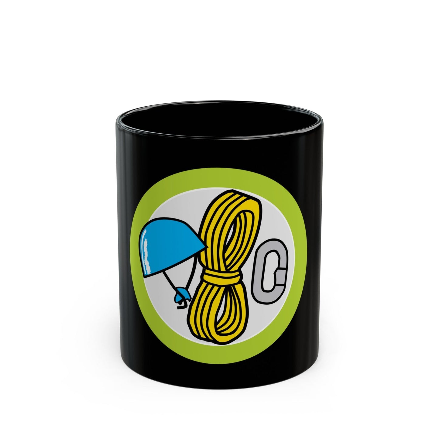 Climbing (Boy Scout Merit Badge) Black Coffee Mug-11oz-The Sticker Space