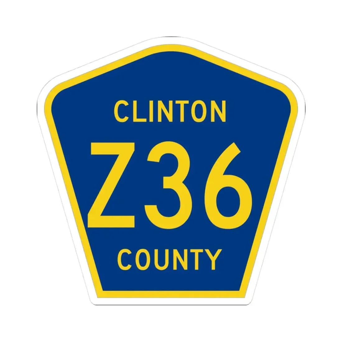 Clinton County Z36 (Iowa) (Road Sign) STICKER Vinyl Kiss-Cut Decal 3 Inch White - The Sticker Space