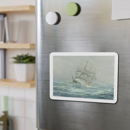 Clipper Ship in Rough Seas (Magazine Illustration) Refrigerator Magnet-The Sticker Space