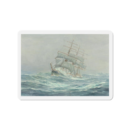 Clipper Ship in Rough Seas (Magazine Illustration) Refrigerator Magnet-2" x 2"-The Sticker Space