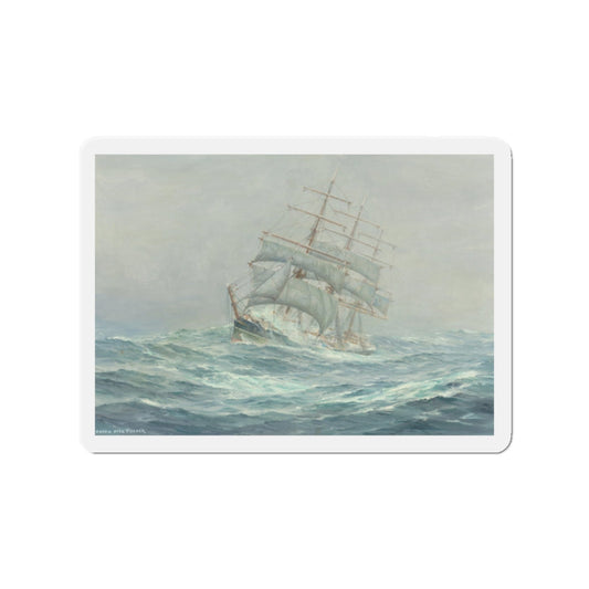 Clipper Ship in Rough Seas (Magazine Illustration) Refrigerator Magnet-2" x 2"-The Sticker Space