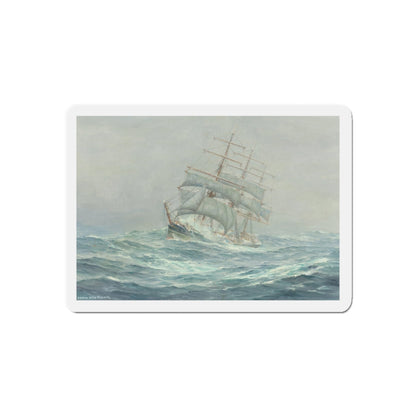 Clipper Ship in Rough Seas (Magazine Illustration) Refrigerator Magnet-4" x 4"-The Sticker Space