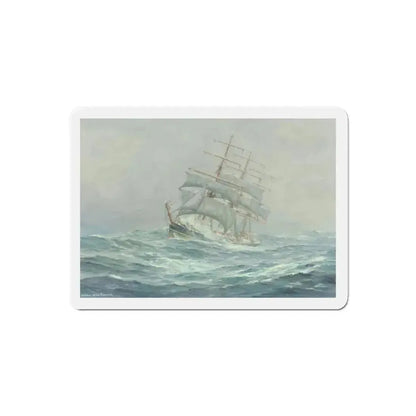 Clipper Ship in Rough Seas (Magazine Illustration) Refrigerator Magnet 6 Inch Die-Cut - The Sticker Space