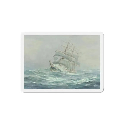 Clipper Ship in Rough Seas (Magazine Illustration) Refrigerator Magnet - The Sticker Space