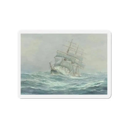 Clipper Ship in Rough Seas (Magazine Illustration) Refrigerator Magnet - The Sticker Space