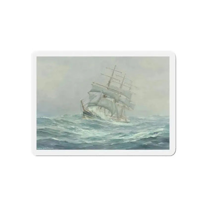 Clipper Ship in Rough Seas (Magazine Illustration) Refrigerator Magnet - The Sticker Space