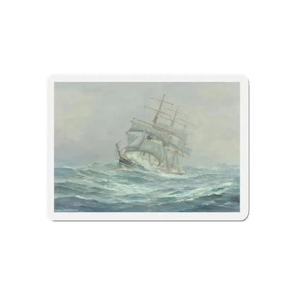Clipper Ship in Rough Seas (Magazine Illustration) Refrigerator Magnet - The Sticker Space
