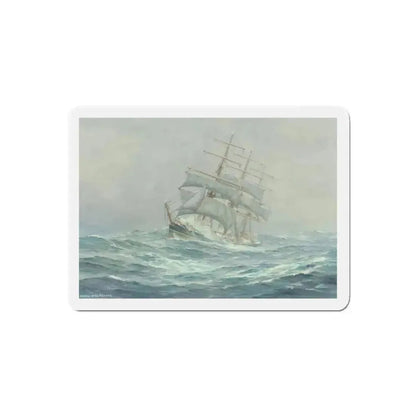 Clipper Ship in Rough Seas (Magazine Illustration) Refrigerator Magnet - The Sticker Space