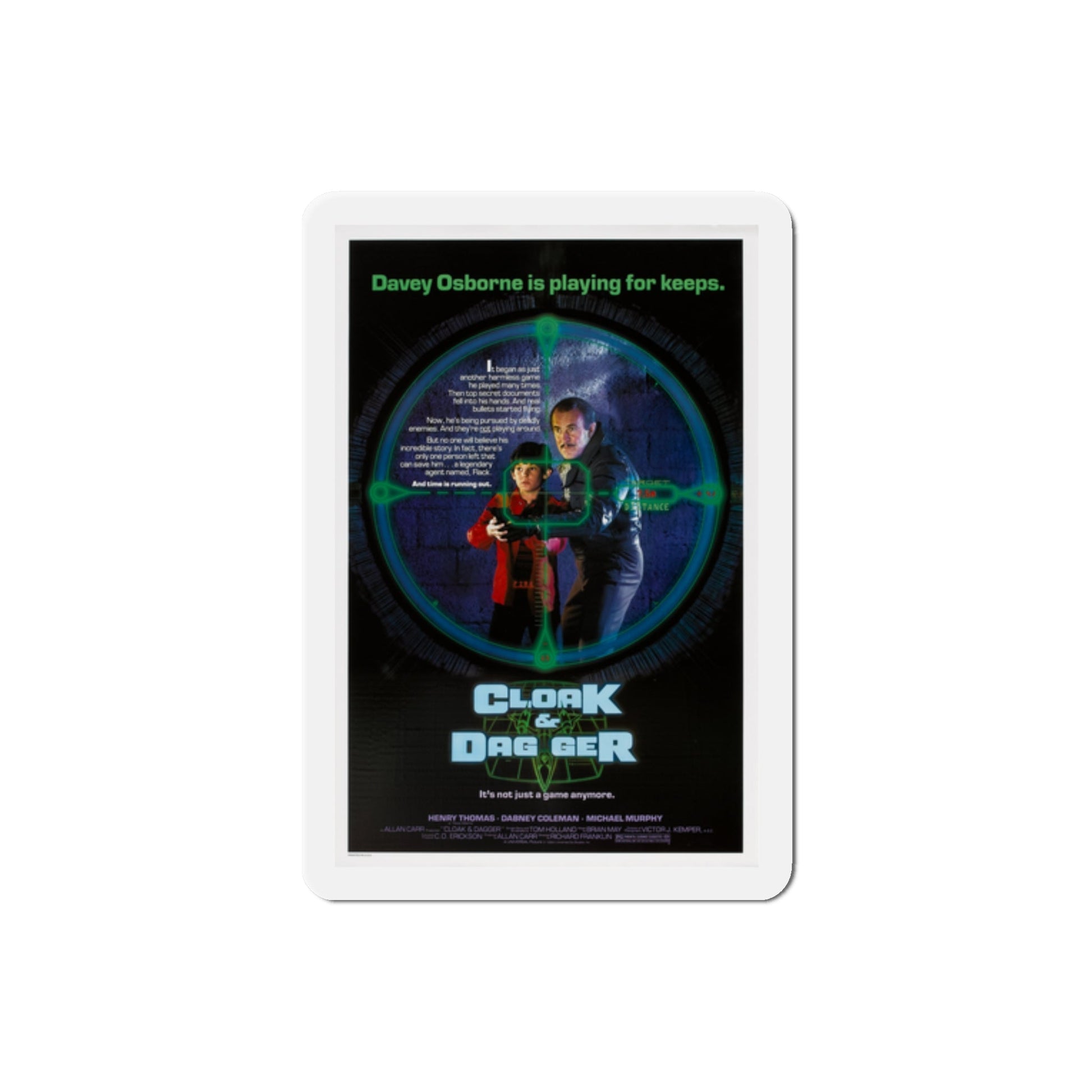 Cloak & Dagger 1984 Movie Poster Die-Cut Magnet-2" x 2"-The Sticker Space