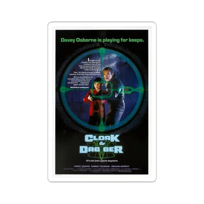 Cloak & Dagger 1984 Movie Poster - STICKER Vinyl Kiss-Cut Decal 6 Inch White - The Sticker Space