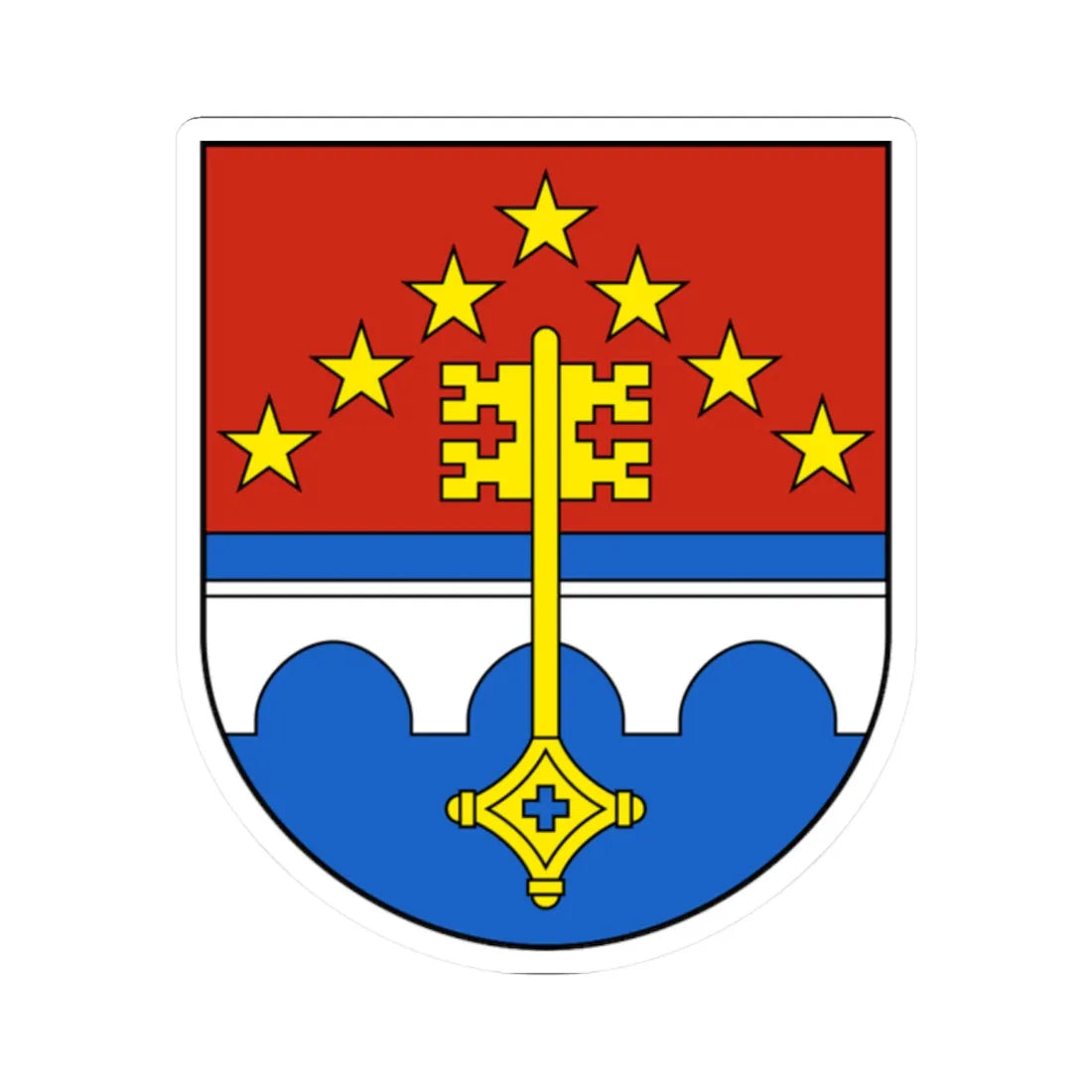 ClosDuDoubs-blazon (Switzerland) (Coat of Arms) STICKER Vinyl Kiss-Cut Decal 2 Inch White - The Sticker Space