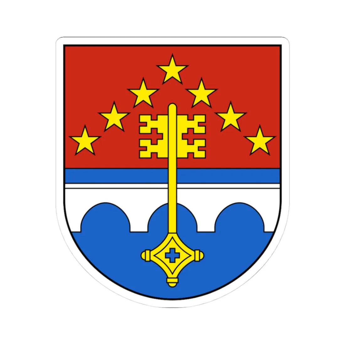 ClosDuDoubs-blazon (Switzerland) (Coat of Arms) STICKER Vinyl Kiss-Cut Decal 3 Inch White - The Sticker Space