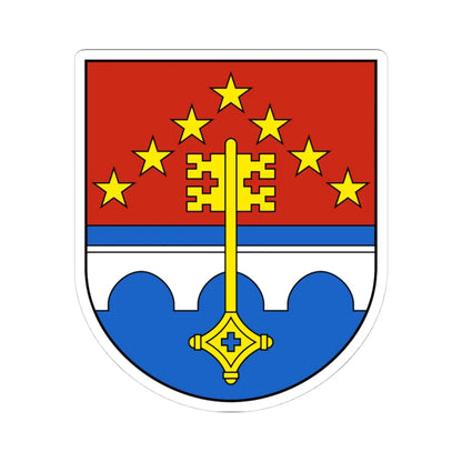 ClosDuDoubs-blazon (Switzerland) (Coat of Arms) STICKER Vinyl Kiss-Cut Decal 4 Inch White - The Sticker Space