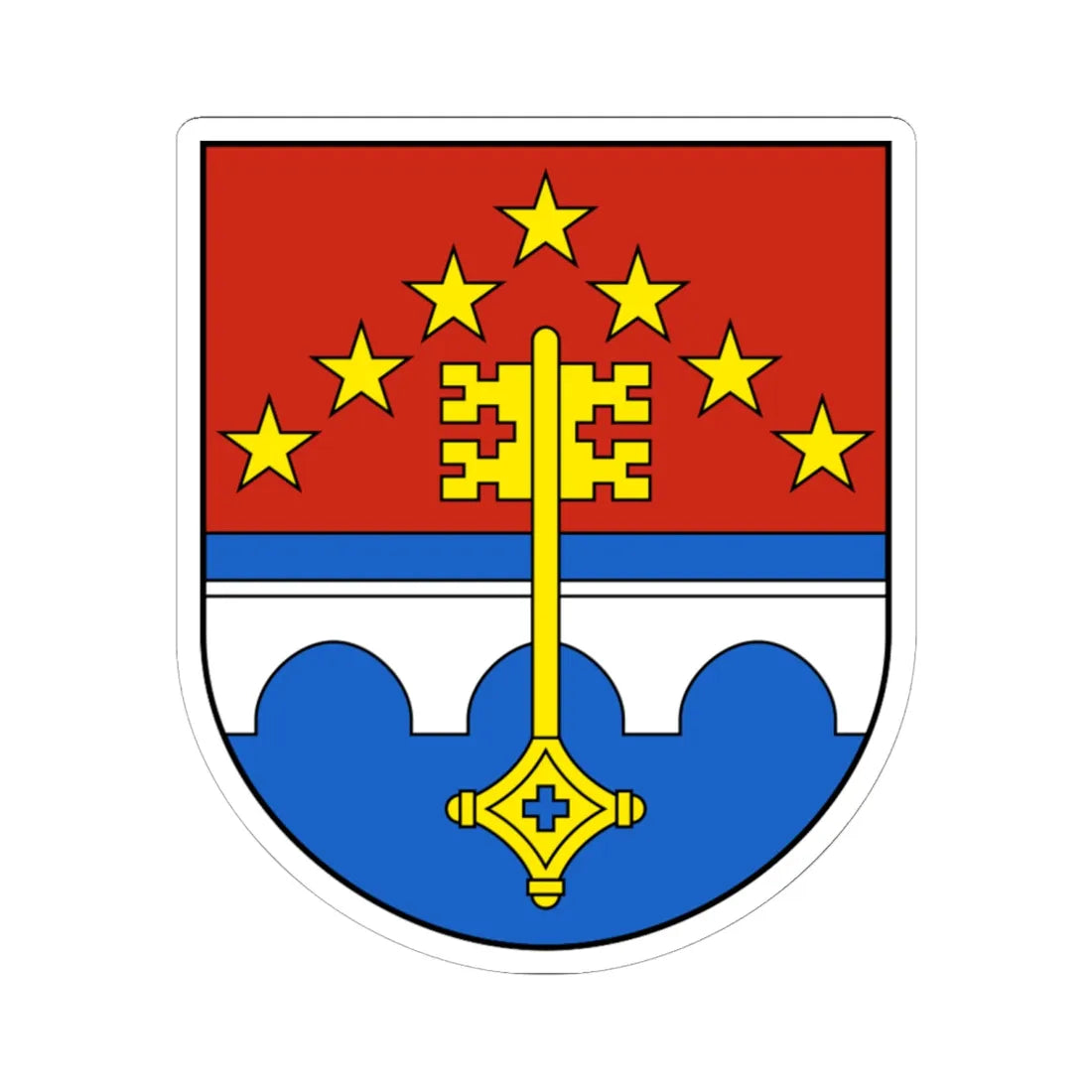 ClosDuDoubs-blazon (Switzerland) (Coat of Arms) STICKER Vinyl Kiss-Cut Decal 6 Inch White - The Sticker Space