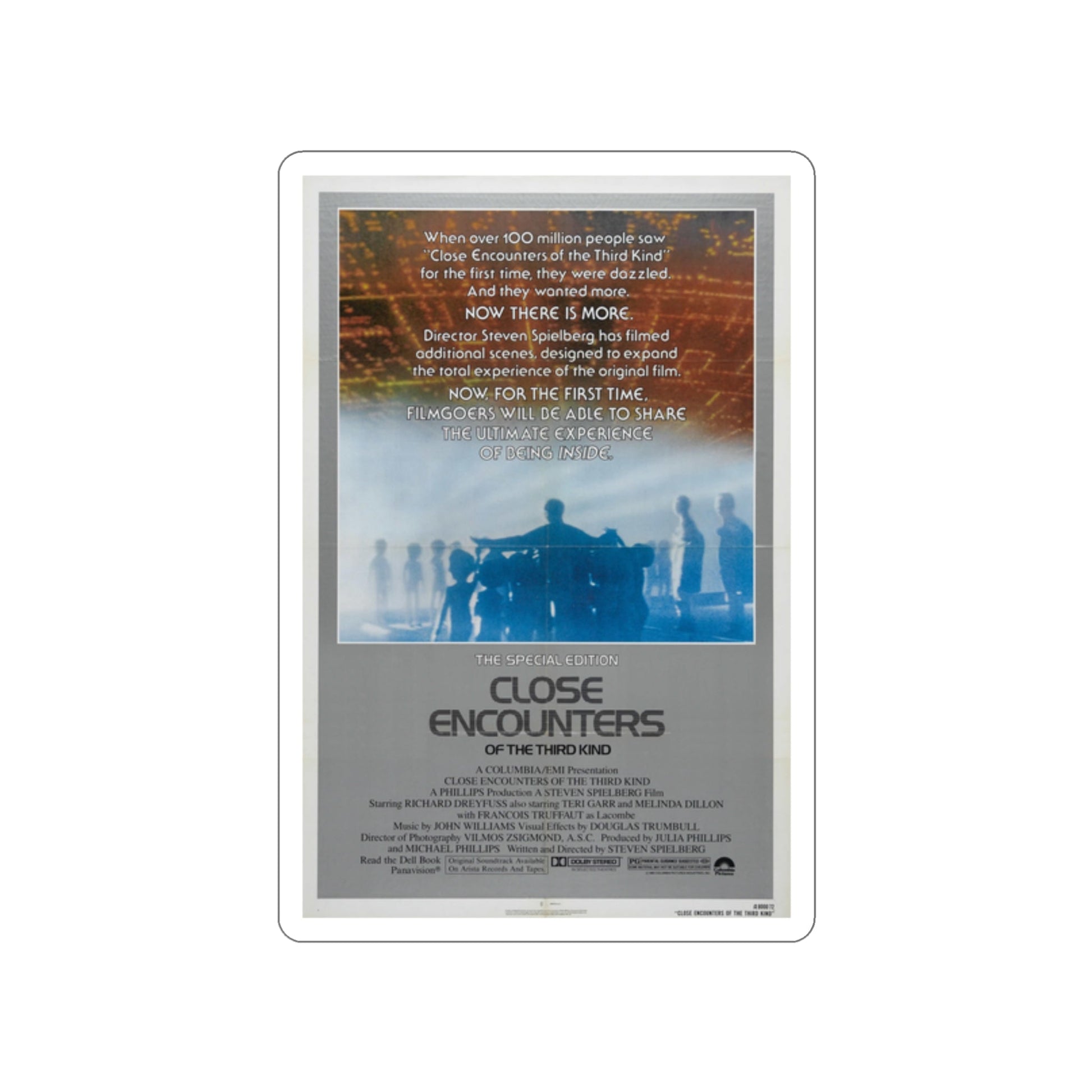 CLOSE ENCOUNTERS OF THE THIRD KIND (SPECIAL EDITION) 1977 Movie Poster STICKER Vinyl Die-Cut Decal-2 Inch-The Sticker Space