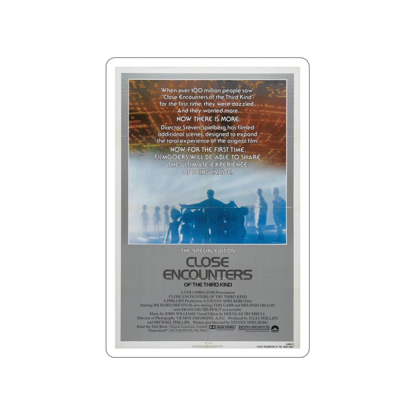 CLOSE ENCOUNTERS OF THE THIRD KIND (SPECIAL EDITION) 1977 Movie Poster STICKER Vinyl Die-Cut Decal-5 Inch-The Sticker Space