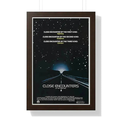 CLOSE ENCOUNTERS OF THE THIRD KIND (teaser) 1977 - Framed Movie Poster 16″ x 24″ Walnut - The Sticker Space