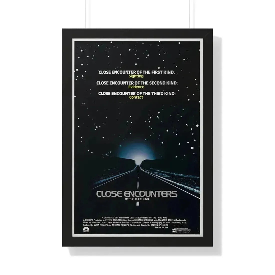 CLOSE ENCOUNTERS OF THE THIRD KIND (teaser) 1977 - Framed Movie Poster 20" x 30" Black - The Sticker Space