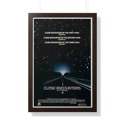 CLOSE ENCOUNTERS OF THE THIRD KIND (teaser) 1977 - Framed Movie Poster 20" x 30" Walnut - The Sticker Space