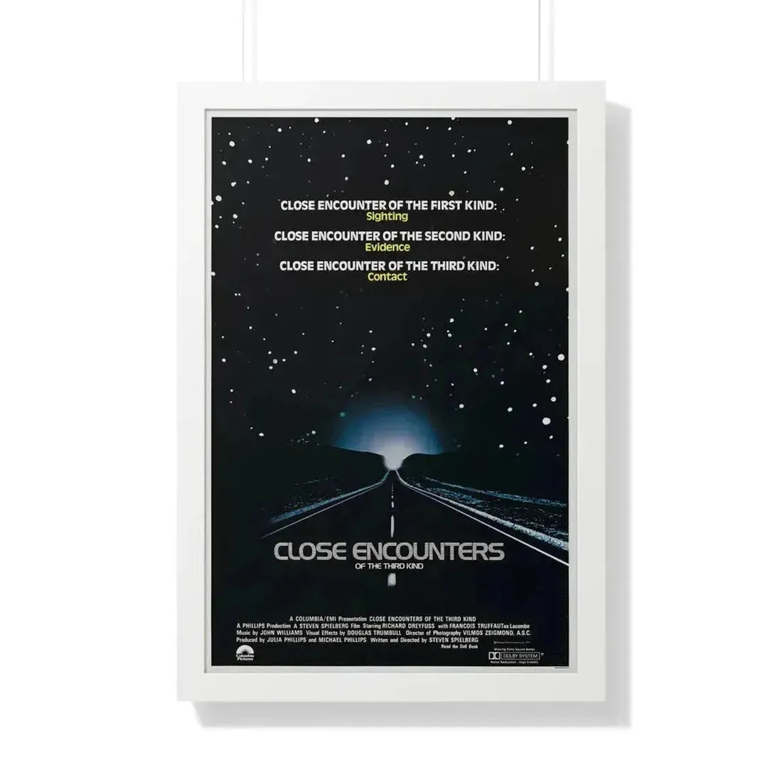 CLOSE ENCOUNTERS OF THE THIRD KIND (teaser) 1977 - Framed Movie Poster 20" x 30" White - The Sticker Space