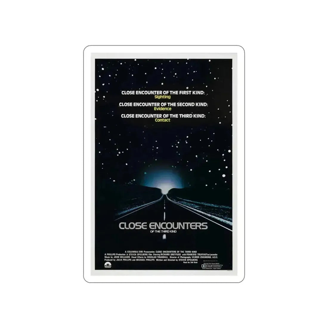 CLOSE ENCOUNTERS OF THE THIRD KIND (teaser) 1977 Movie Poster STICKER Vinyl Die-Cut Decal - The Sticker Space