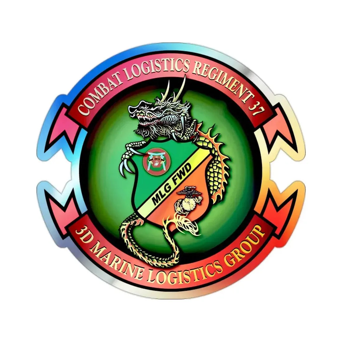 CLR 37 (USMC) Holographic STICKER Die-Cut Vinyl Decal - The Sticker Space