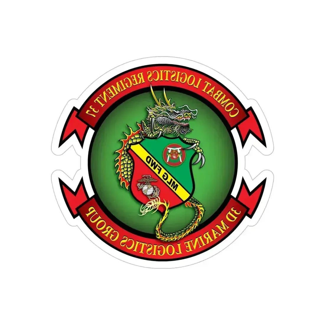 CLR 37 (USMC) REVERSE PRINT Transparent Die-Cut STICKER 6 Inch Die-Cut Transparent - The Sticker Space
