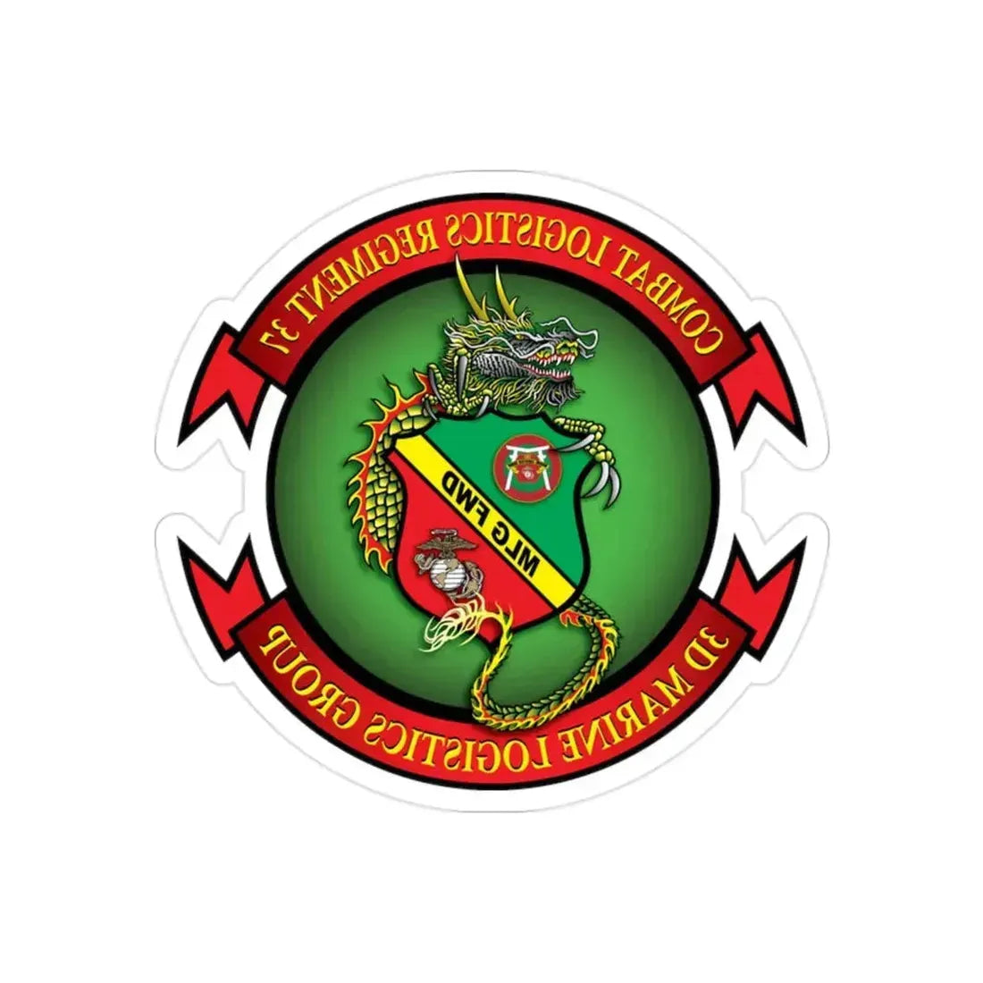 CLR 37 (USMC) REVERSE PRINT Transparent Die-Cut STICKER - The Sticker Space