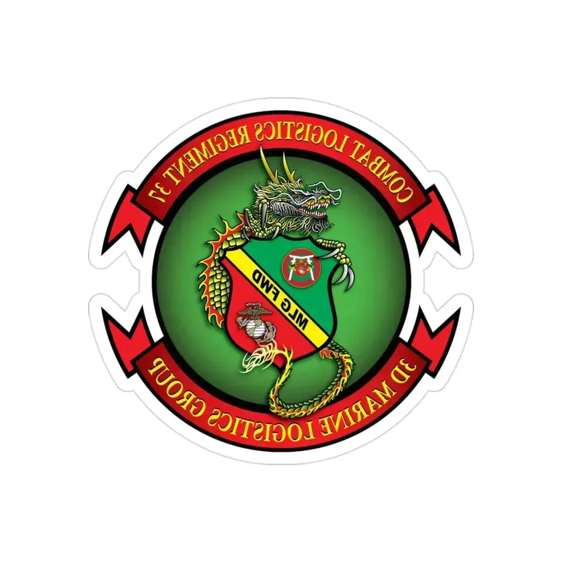CLR 37 (USMC) REVERSE PRINT Transparent Die-Cut STICKER - The Sticker Space