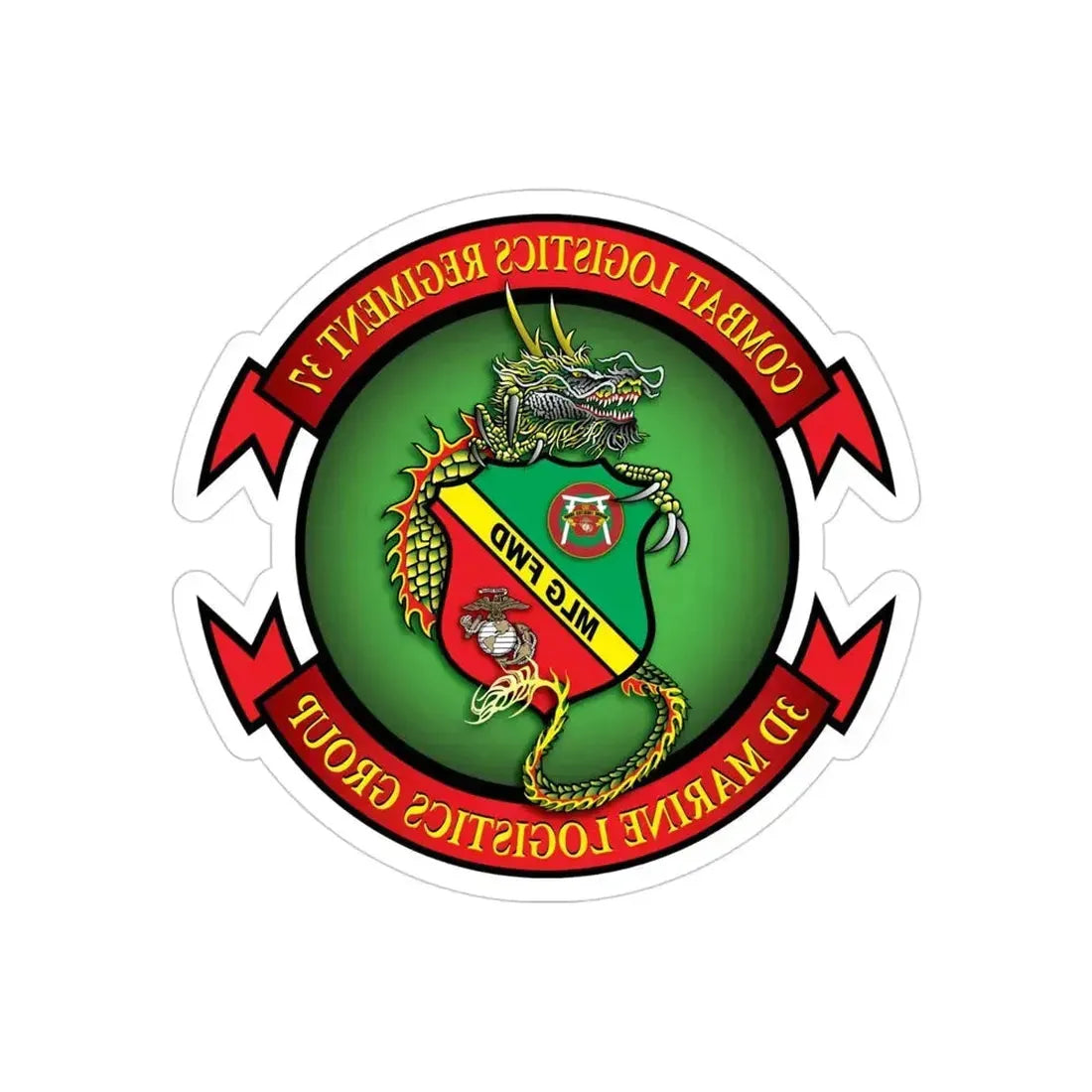 CLR 37 (USMC) REVERSE PRINT Transparent Die-Cut STICKER - The Sticker Space